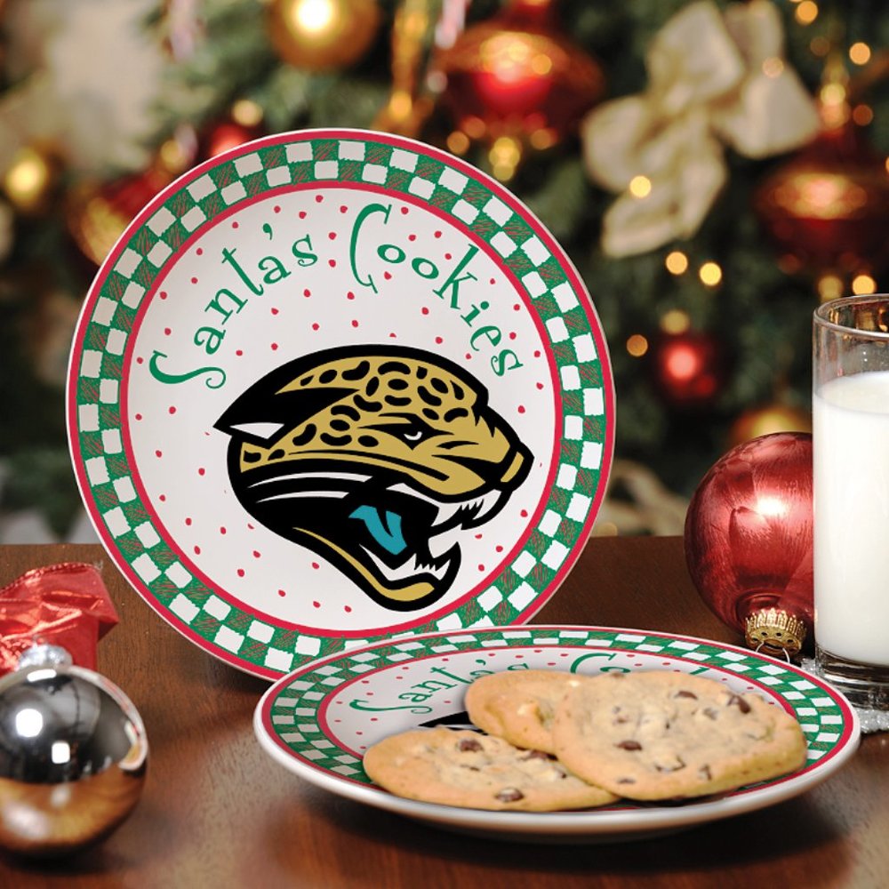 🎄 NIB Jacksonville Jaguars Christmas Ceramic Santa's Cookie Plate NFL Football